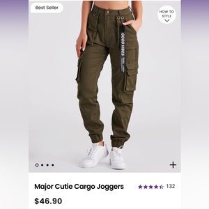 Olive Windsor Cargo Joggers